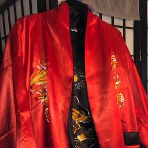 Chinese Red Silk Robe